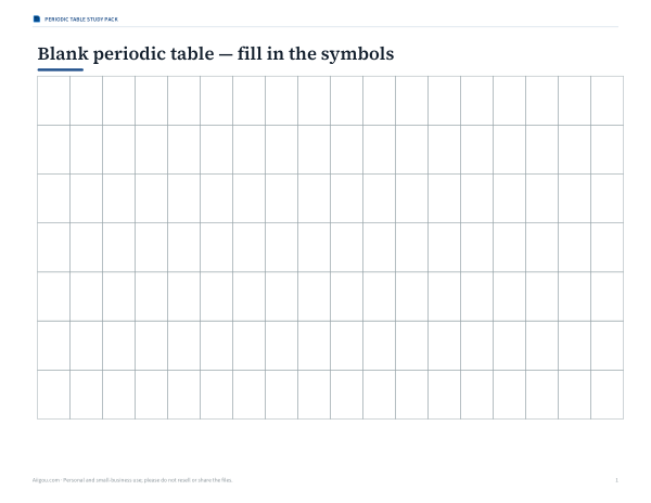 Preview of Printable Blank Periodic Table Chart